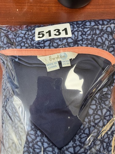 Boden Kleid Damen US 8P blau geometrische Passform ausgestellt Halbarm Taschen Boho - Bild 9 von 9