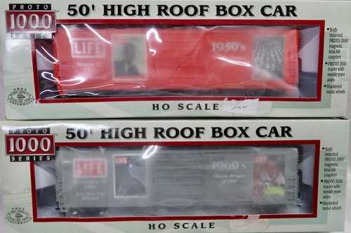 2 Proto 1000 Life Like HO - "Life" - Box auto con tetto alto 50'. Nuovo Con Scatole - Foto 1 di 3