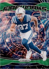 2024 Panini Prizm #17 Laiatu Latu Fireworks Green Prizm Indianapolis Colts