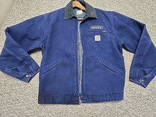 Carhartt Detroit Jacket 44 Tall Blanket 90's Union Carbon Blue RARE JB112 VTG