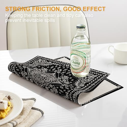 Tischsets 4er Set abwaschbar robust Tischsets für Esstisch Matte, Boho  - Bild 2 von 6