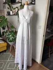 White Halterneck Maxi Dress – UK 10 / Size S Excellent Condition