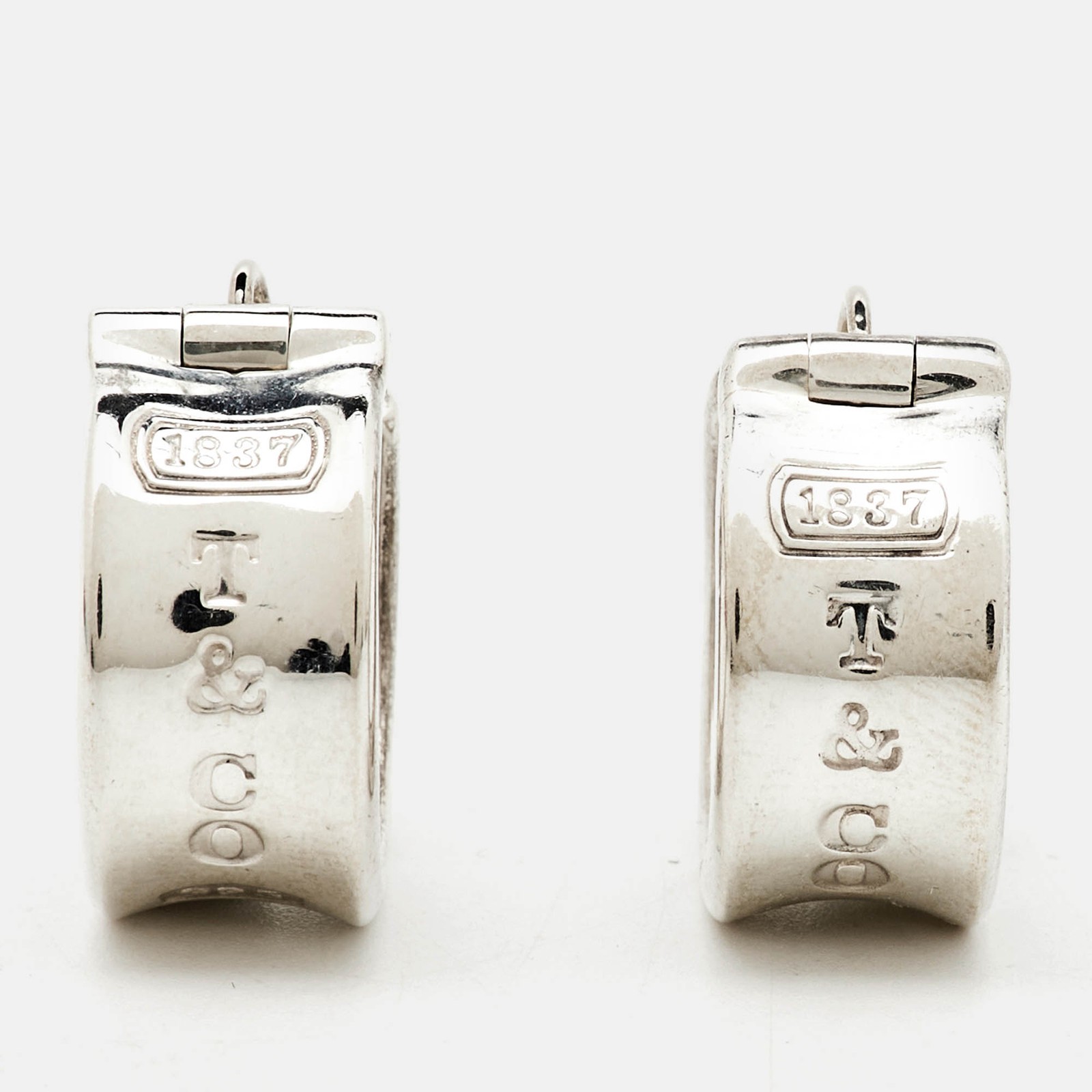 Tiffany & Co 1837 Sterling Silver Hoop Earrings