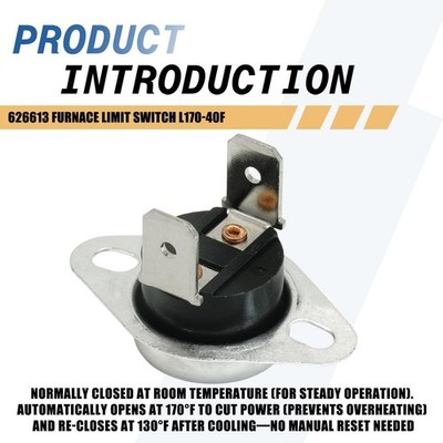 2-Pack 626613 Furnace Limit Switch L170-40F Compatible with
