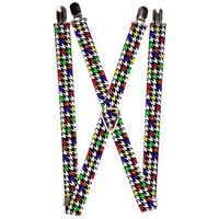 `Suspenders - 1.0`` - Houndstooth Black/White/Multi Neon` (Us Import) Acc Neu