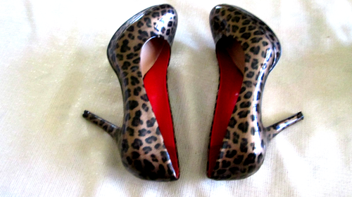 NINE & CO. JJIVYROSE 7M GLOSSY LEOPARD PRINT PLATFORM STILETTO HEEELS EUC - Picture 18 of 20