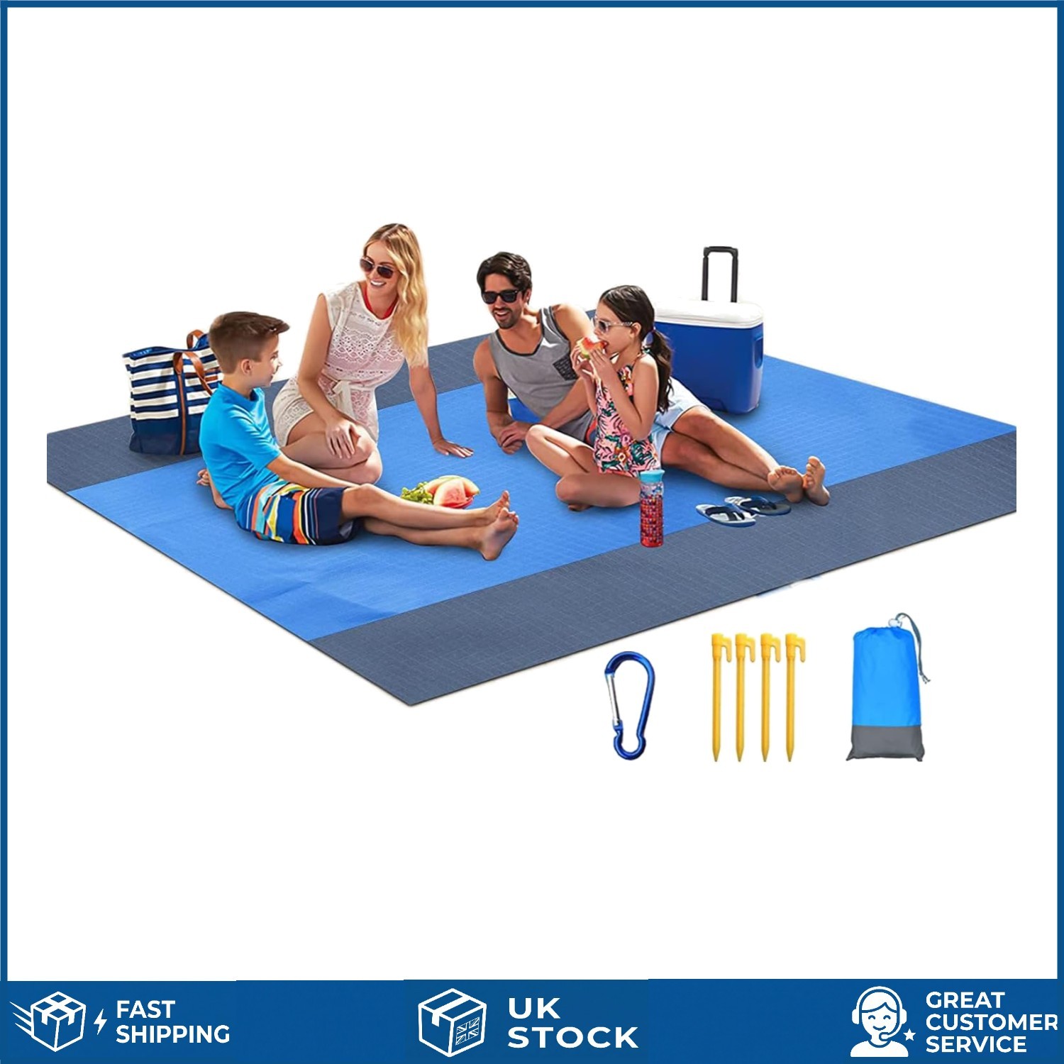 Versatile Sandproof Extra Large Waterproof Beach Picnic Mat 210x200cm