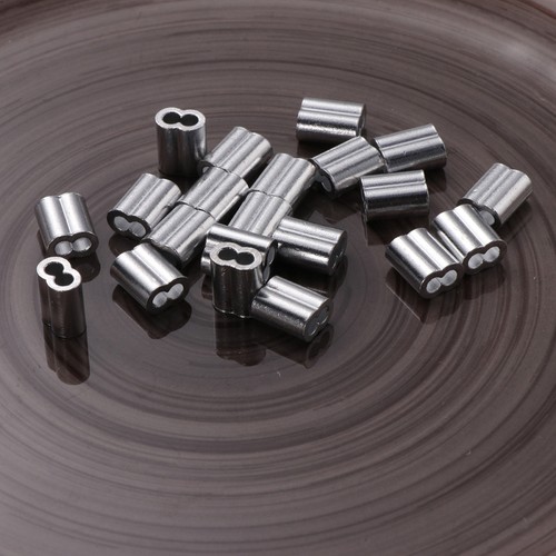 100 Stück Stahldraht Gelenkschlaufe Aluminium Kabel Muffen Clip Seil Crimpen - Bild 3 von 11