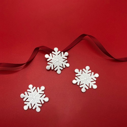 10 Pcs Embroidered Patch Snowflake Small Applique Snowflakes Sew on Patches - Picture 2 of 12