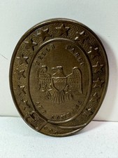 WELLS FARGO AND COMPANY JAMES R. HILL HARNESS MAKER VTG. BRASS BELT BUCKLE