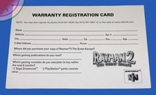 Nintendo 64 N64 Authentic RAYMAN 2 REGISTRATI...
