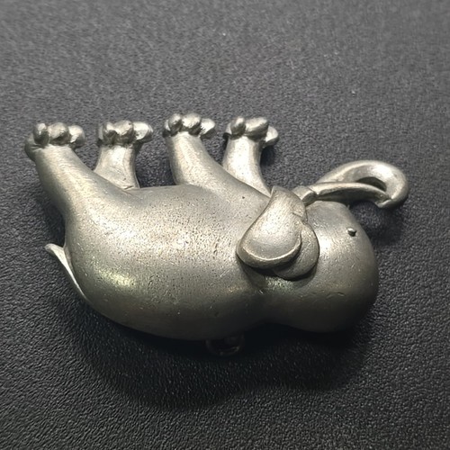 Vintage Elefant Brosche Anstecknadel Anhänger silberfarben Schmuck 2,5"x1,5" Tier unbeschriftet - Bild 3 von 8