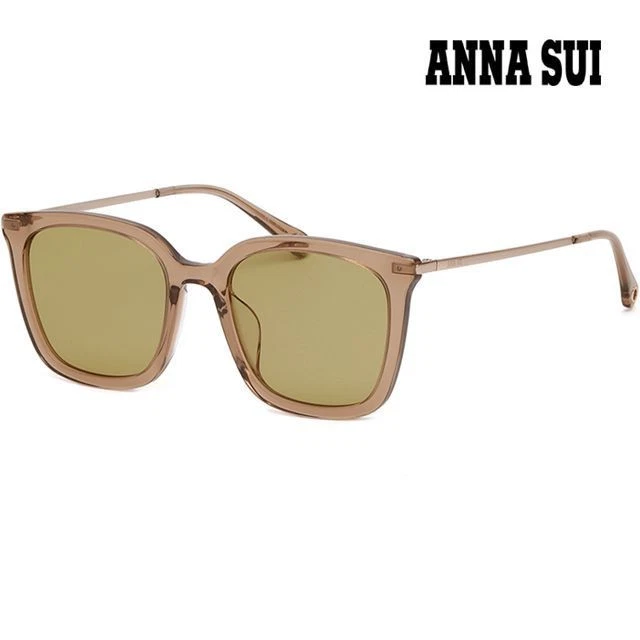 Anna Sui Vintage Brown and Beige Resin Rectangle Sunglasses ANNA SUI sunglasses, brown, brown, women main image 3