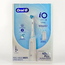 NEW Oral-B iO Series 3 Luxe Rechargeable Toothbrush, White- Power Oral Brush