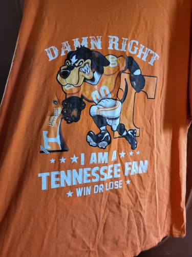 Men's Tennessee Volunteers " Damn Right I Am A Tennessee Fan Win Or Lose" 3XL... - Imagen 3 de 5
