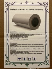 13" DTF Printer Transfer Roll Film 13inx328ft DTF Premium Cold  Hot Peel Film