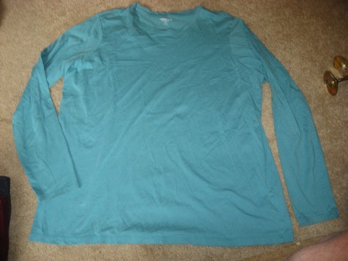 Womens NWOT Lt Teal LANDS END Relaxed FIt Long Sleeve Knit Shirt Top XL Tall XLT