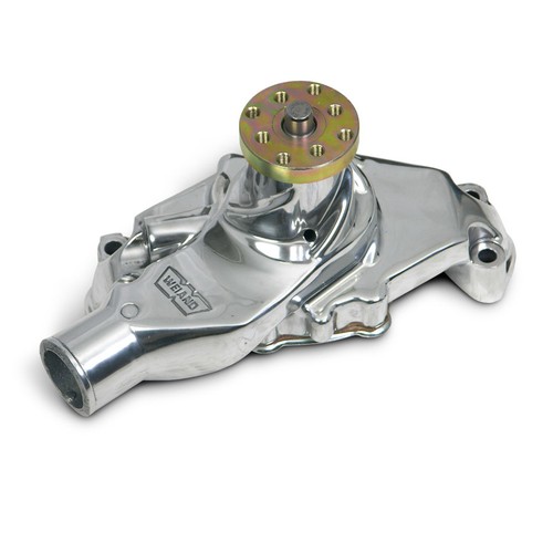 Weiand 9208P, One Polished Aluminum Sbc Action Plus W/P - Short- Polished Perfor - Picture 2 of 9