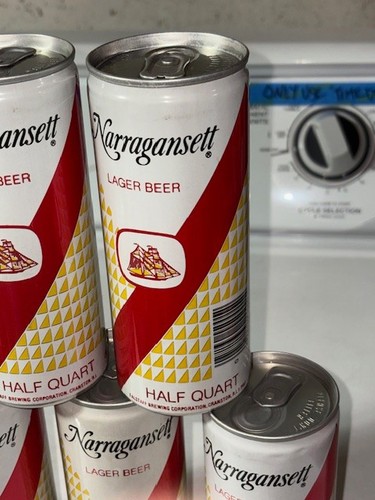 NARRAGANSETT LAGER 16 Unzen HALBER QUART STAY TAB BIERDOSE MENGE 8 BODEN GEÖFFNET - Bild 9 von 11