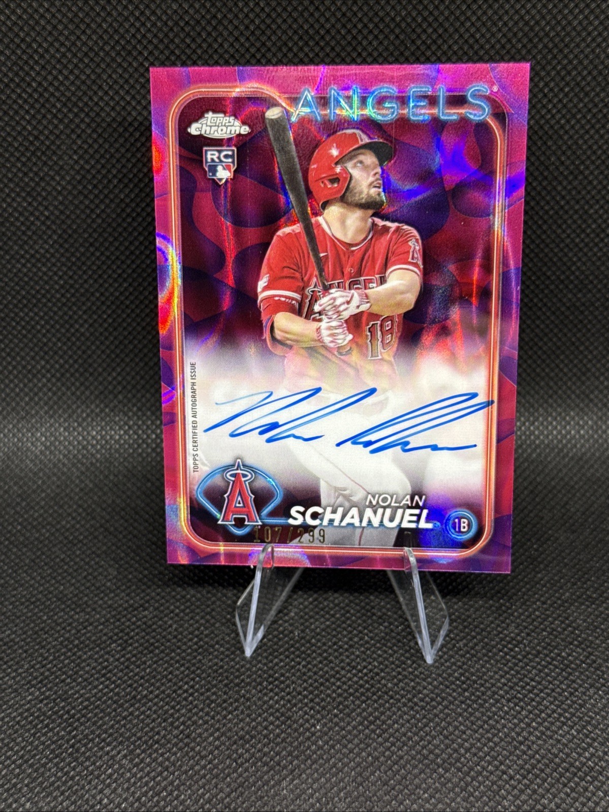 2024 Topps Chrome Auto Nolan Schanuel #RA-NS Purple Speckle Refractor  /299 RC