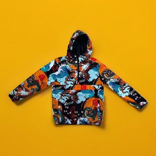 NWT Reason Anorak Hoodie Windbreaker Jacket Mens L Crouching Tiger Hidden Dragon - Picture 1 of 15