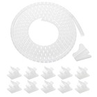 Cable Management Sleeve 5M/16.4ft 8mm Cord Organizer 1 Tube Clamp and 10 Base