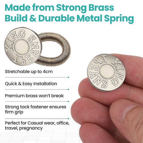 17mm Jeans Button Extender Waist Studs for Leather Craft Handbag Coats Clothing - Picture 20 of 70