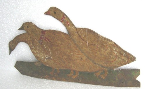 ANTIQUE VINTAGE OLD THREE DUCKS IRON WEATHER VANE HAND MADE  WEATHERVANE - Picture 5 of 7