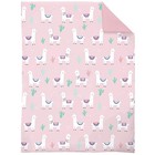 Pink & Mint Llama 4Piece Toddler Bed Set - Comforter, Fitted Bottom Sheet, Fl...