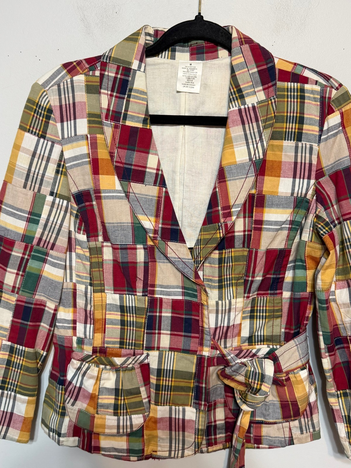 Vintage Patchwork Cottagecore Wrap Blazer Womens … - image 3