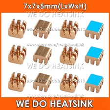Pure Copper 7x7x5mm Square Copper Heatsink Radiator Cooler With or Without Tape
