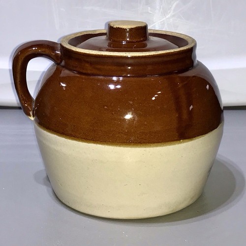 VTG Blue Crown Pottery Stoneware Crock #2 Robinson Ransbottom W/Lid & Handle - Picture 7 of 13