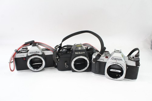 Spiegelreflexkameras Vintage inkl. Canon, Minolta & Nikon nur Gehäuse x 3