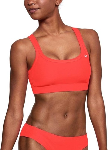 Under Armour Bikini Active Schwimmen Oberteil Neon Koralle/Oxford Blau X-Small Neu mit Etikett - Bild 6 von 24