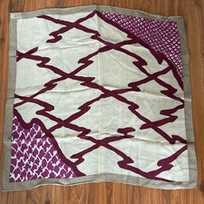 Vintage made in Japan purple and taupe 100 silk scarf