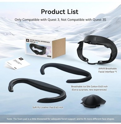 AMVR Upgraded Comfort Face Cover Pad Facial Interface Compatible Q3