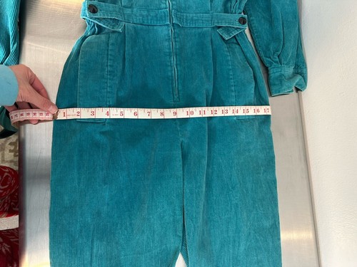 RARE VINTAGE 80s Diane Von Furstenberg Medium Corduroy One Piece JUMPSUIT ROMPER - Picture 24 of 24