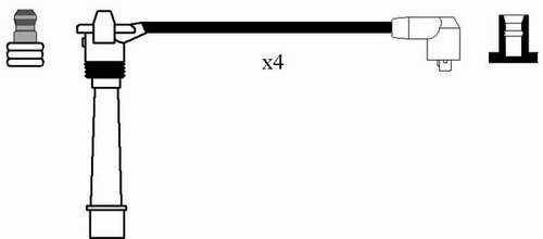 7209 IGNITION CABLE SET LEADS KIT NGK FOR FIAT PUNTO 1.2 16V,85 16V 1.2 1.2L - Picture 3 of 6