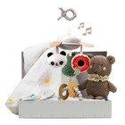 Baby Shower Gifts - Cotton Bamboo Swaddle, Take Along Musical Mobile, Bear sn...
