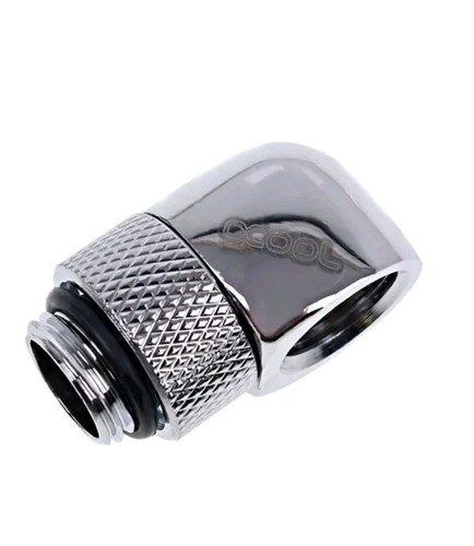 Alphacool L-connector Rotatable  90 G1/4 Degree Angled Rotary Fitting - Chrome - Picture 1 of 3