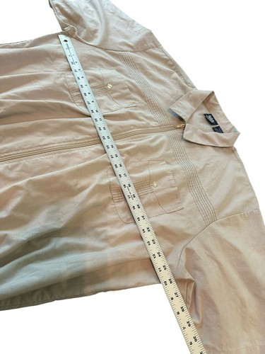 Vintage John Blair Mens 2XL Guayabera Shirt Beige Zip Grandpa 90s Golf 0342704 - Picture 11 of 19