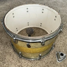 Blowout Sale Ludwig 12x17"Silver/yellow Sparkle Tenor Drum 70s Floor Tom Project