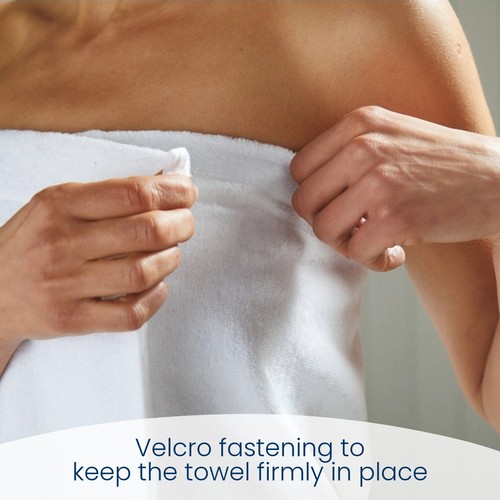 Adjustable Towel Wrap - 100% Cotton Hook & Loop Towelling Shower Wrap - Picture 38 of 44