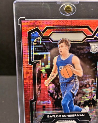 2024-25 Panini Prizm Draft Picks #68 Baylor Scheierman Red PulsarPrizm /299 RC - Picture 3 of 7