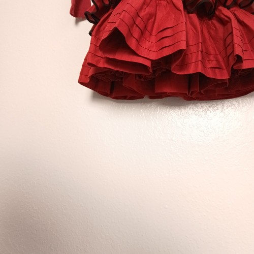 Eliane et Lena Paris Red Multi Ruffle Dress girl Size 4A Style Nanako Smocked - Picture 7 of 15