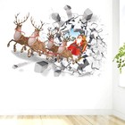 Christmas Wall Stickers Creative 3D Santa Claus Reindeer Car Removable Wall