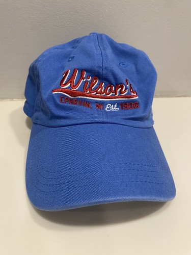 Wilson’s Ice Cream Ephraim Wisconsin Door County Blue Baseball Cap Adjustable