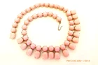 RARE VINTAGE POWDER PINK TWO-ROW MILK GLASS NECKLACE