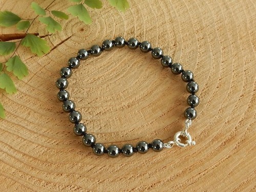 Beautiful Black Hematite 6MM Smooth Round Gemstone Beads Men Women Bracelet 6-8" - Picture 10 of 14