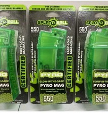 NEW Lot 3x Splat R Ball PYRO MAG Glow-In-The-Dark Blaster Magazine 550 Rounds